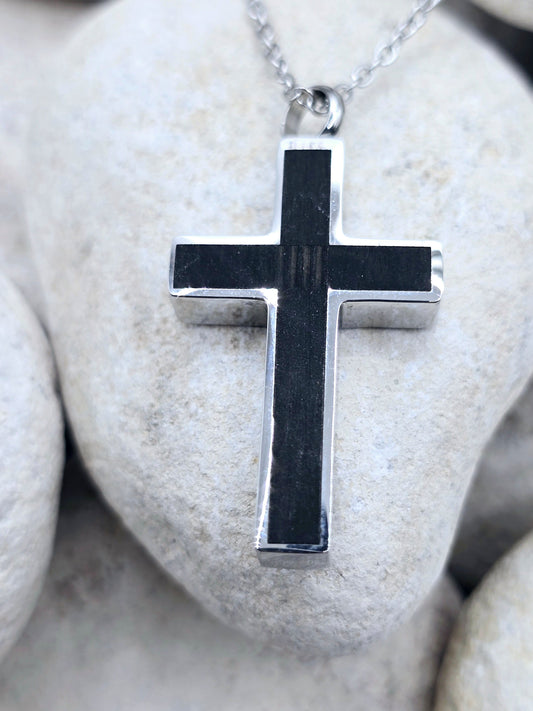 Cross urn pendant and chain
