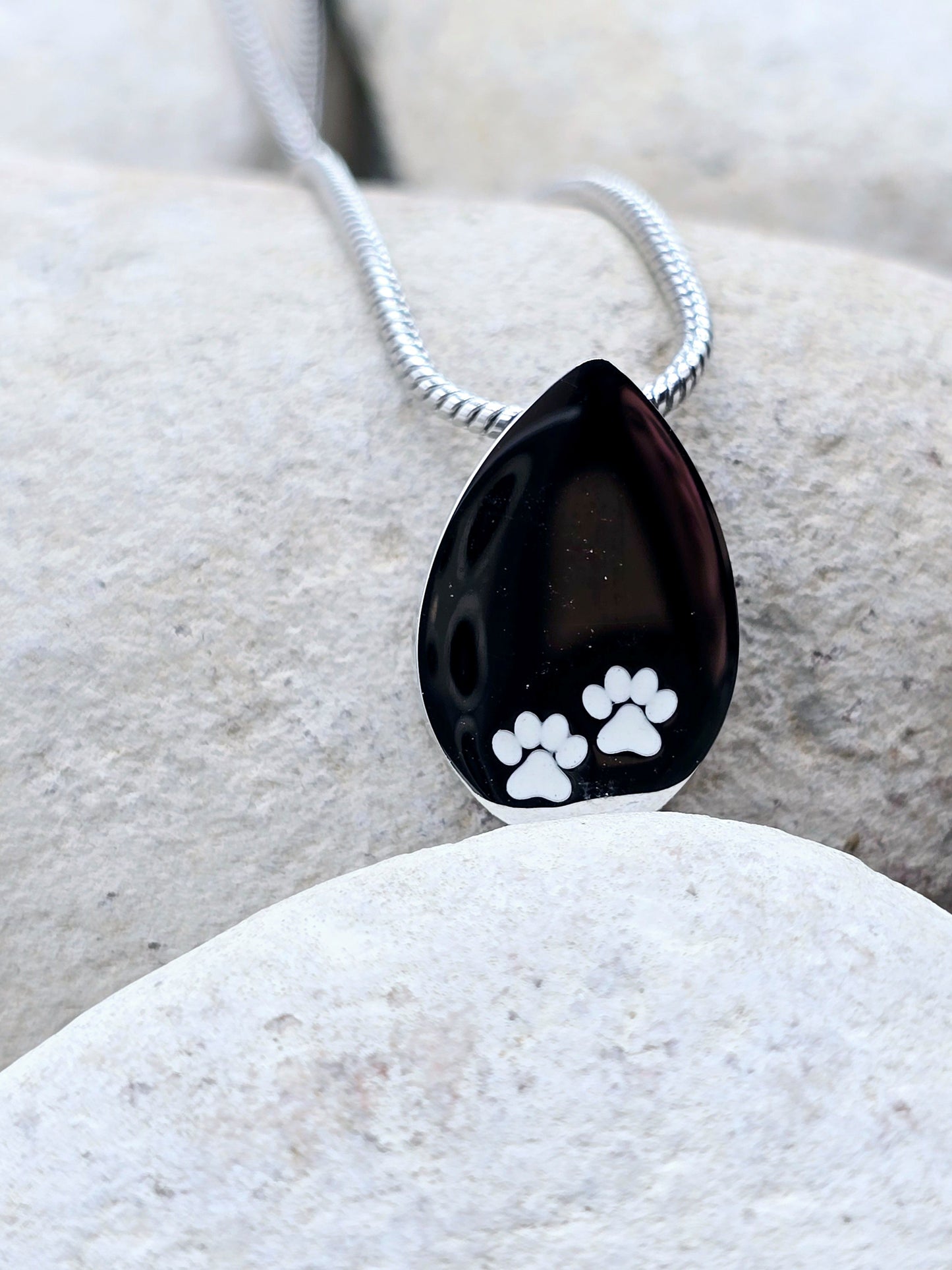 Teardrop pet urn necklace