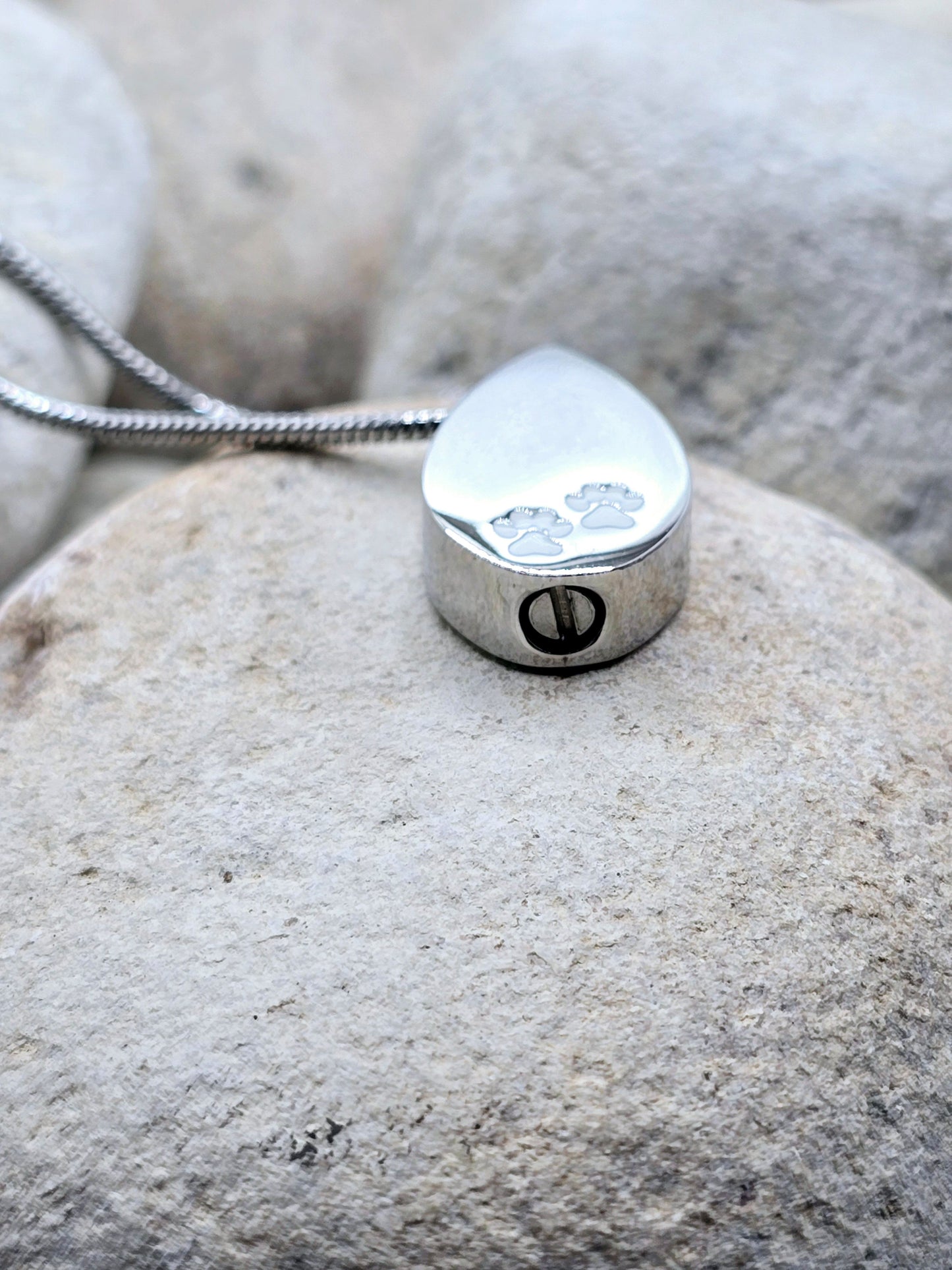Teardrop pet urn necklace