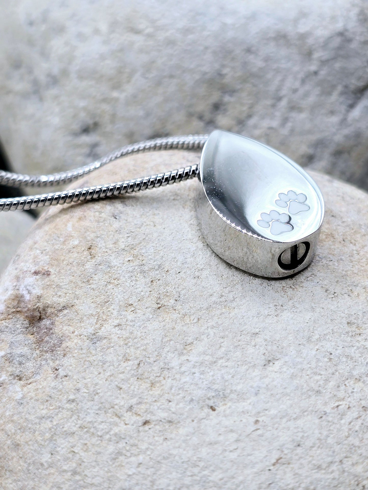 Teardrop pet urn necklace
