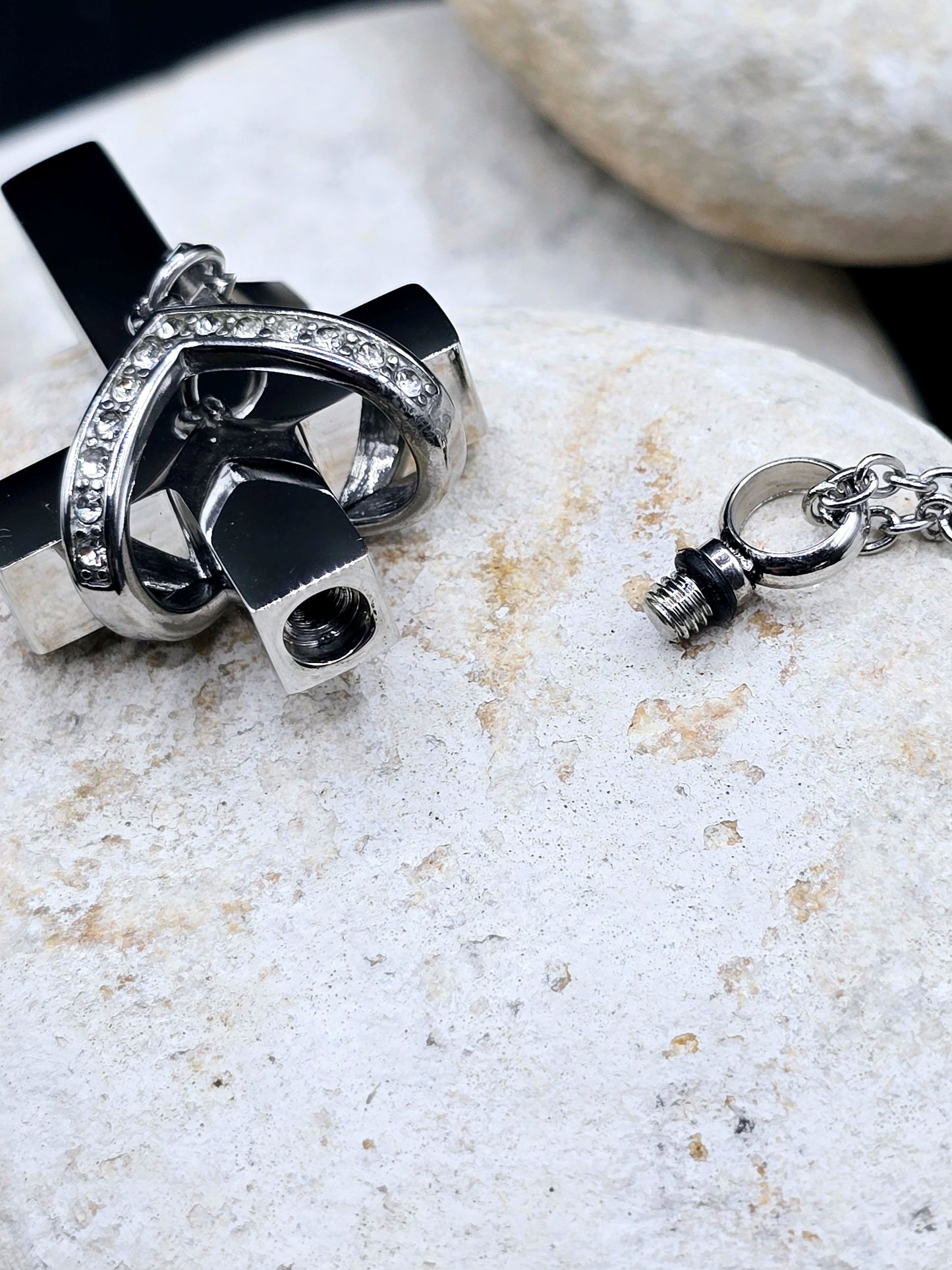 Elegant cross urn necklace