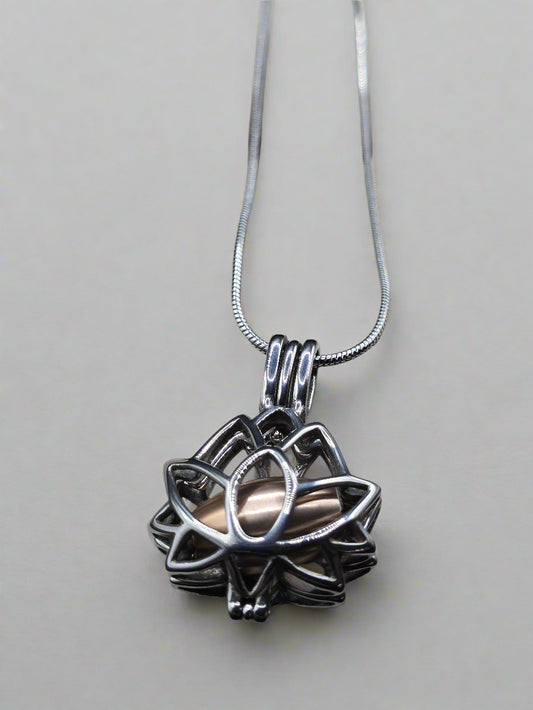 Stainless steel silver and rose gold Flower urn